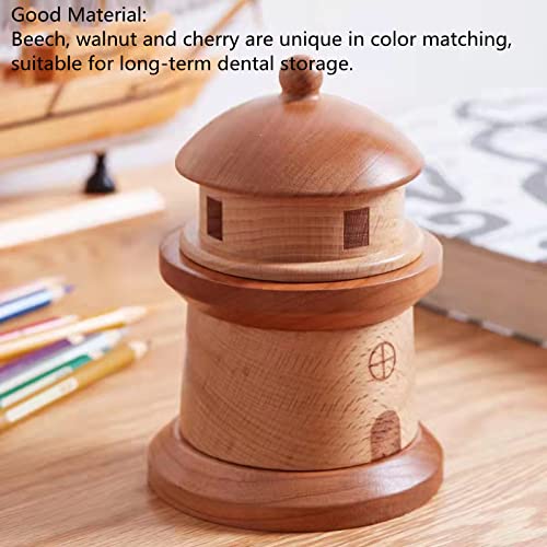 Baby Tooth Box,Personality Pagoda Wooden Kids Keepsake Organizer for Baby Teeth, Design for Kids Deciduous Teeth with Baby Fetal Hair Container