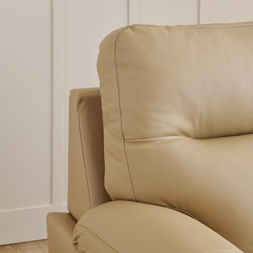 Image of Home Centre | Winchester | Half Leather|Solid Wood | 2 Seater Sofas | Beige | 1 Year Warranty