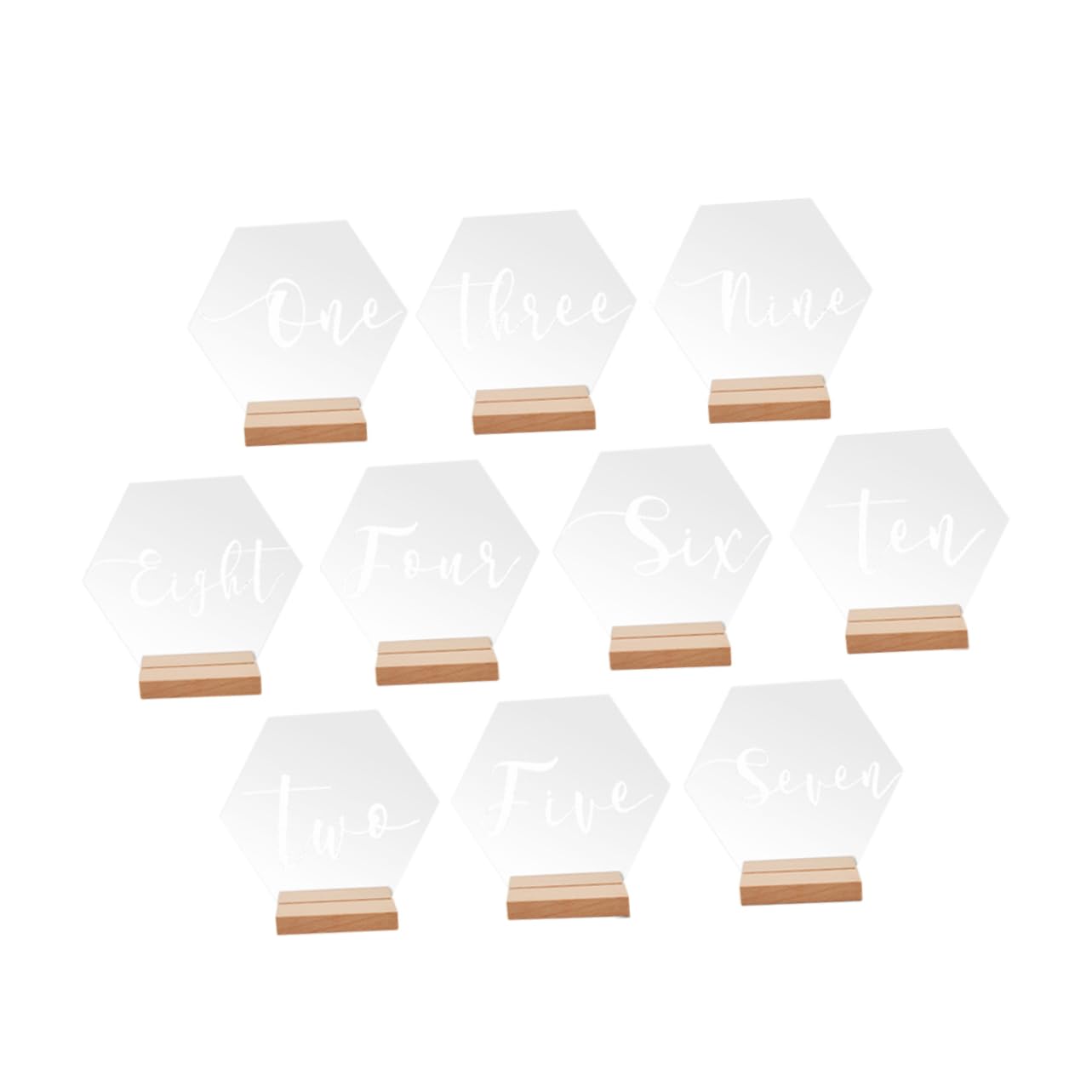 Numéros de table acrylique transparents et stables lot de 10 durables