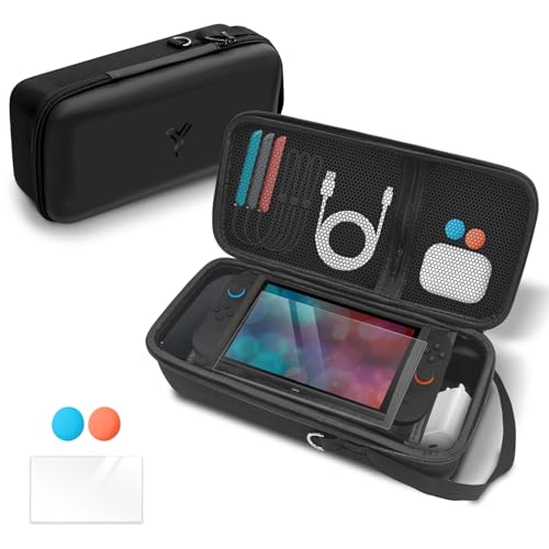 Yoyotager【Switch2/Switchモデル対応】スイッチ 2 専用ケース 収納バッグ 全面保護 大容量 防水 防塵 防汚 耐衝撃 持ち運び便利 本体/ドック/Joy-Con/電源アダプタ/12枚ゲームカード/ケーブル/イヤホンなど収納可能 強化
