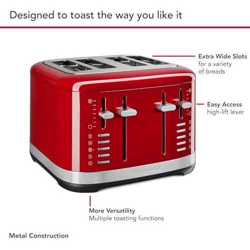 KitchenAid 4 Slice Toaster, KMT4109, Empire Red by KitchenAid - Image 4