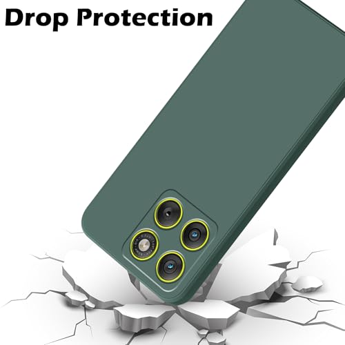 Image of amazon basics Back Cover for Moto Edge 70 5G | Ultra Slim Soft Rubberised Case | Matte Silicone Flexible Mobile Case | Camera Protection - Green