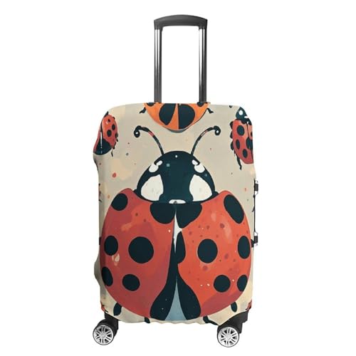 Ladybugs Pattern Infinite Speckled Elastic Luggage Cover Suitcase Protector for 19-32 Inch Suitcases | Universal Stretchable Travel Bag Cover | Anti-Scratch, Washable with Zipper Closure L