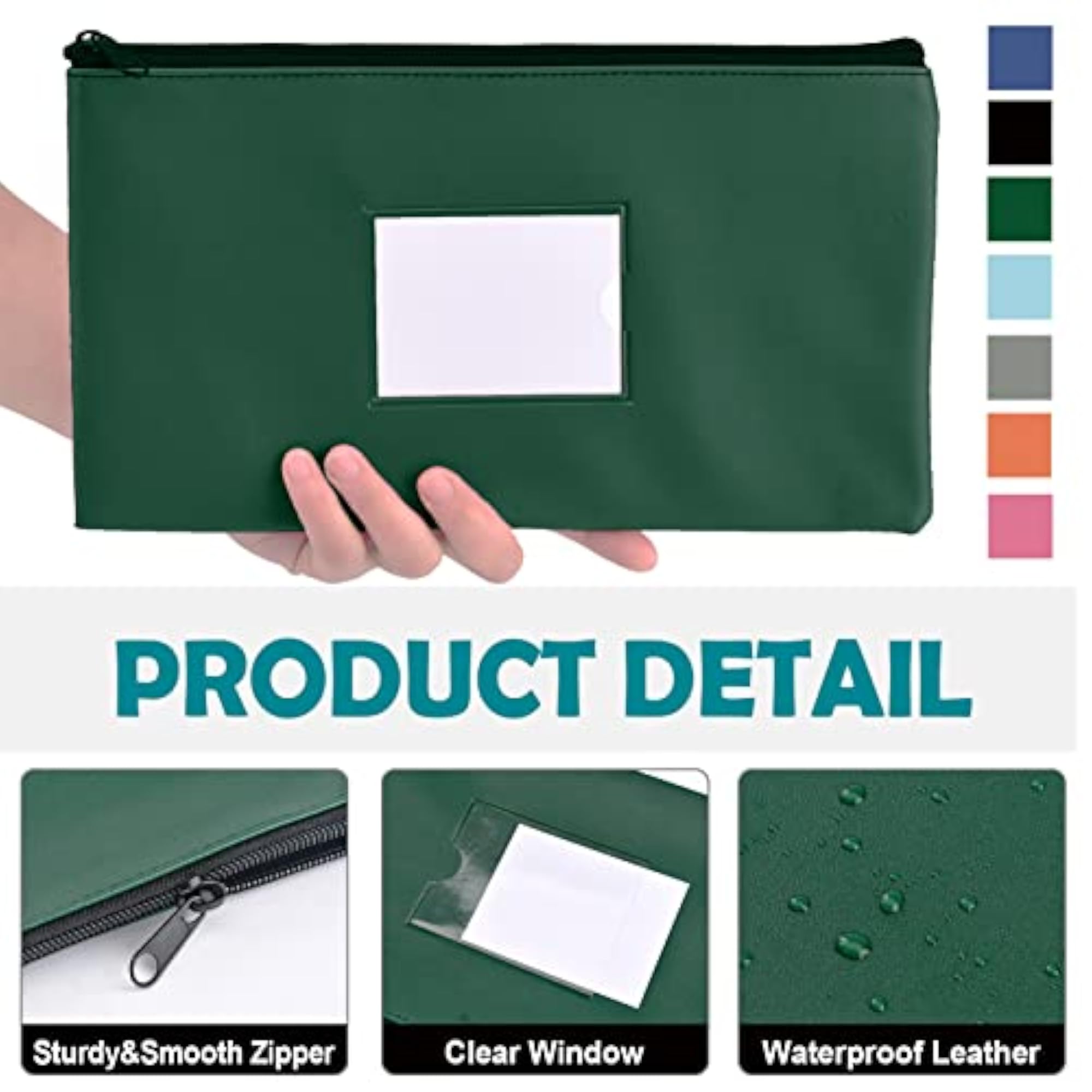 3 Pack Money Bags with Zipper for Cash, Organised Storage