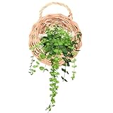 Handmade Woven Hanging Basket,Wicker Wall Hanging Flower Basket,Hanging Wall Basket in for Flower Plants Storage Basket,Wedding,Room,Garden,Farmhouse Decorations