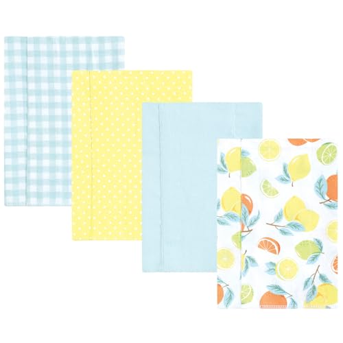 Image of Hudson Baby Unisex Baby Cotton Flannel Burp Cloths, Citrus Mint, One Size