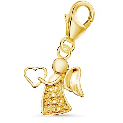 Colgante de ángel de la guarda de plata de ley 925 chapado en oro