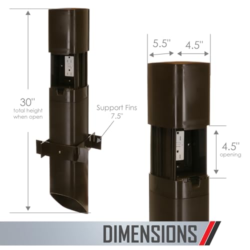 TayMac Outdoor Comforts ParkPost 13-in. 1-Gang Bronze Weatherproof in-use Power Post Enclosure PP55Z, Outdoor Power Stake for Garden, Weatherproof Outlet Box, Outdoor Outlet Cover