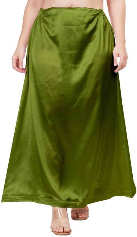 Women's Clothing Solid Satin Silk Petticoat Solid Satin Underskirt Sari Soft & Smooth