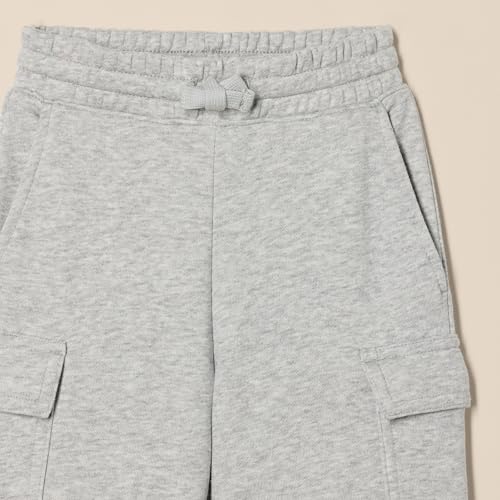 Amazon Essentials Pantaloncini cargo in felpa Terry Bambini e Ragazzi, Grigio Chiaro Puntinato, 11-12 anni