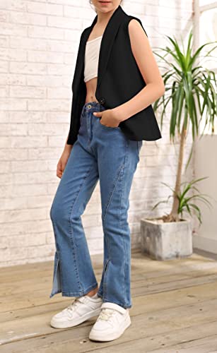 Bigeoosh Girls Vest Shawl Collar Open Front Vest Blazer Sleeveless Vest Jacket Coats For Girls Size 5-14 Years #TOP3