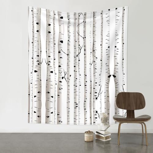 Tapisserie murale bouleau BLWSLC 152x129 cm pour salon et chambre