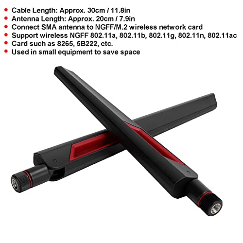 2Pcs IPEX4 to SMA Cable with 2Pcs AC88 Antenna,M.2 WiFi Bluetooth External Antenna,WiFi Antenna Extension Cable for M.2 WiFi Bluetooth Extension - Image 2