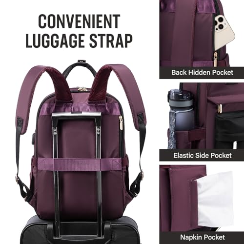 Image of LOVEVOOK Laptop Backpack for Women Girls, 15.6 Inch Waterproof Computer Backpack Student School Cute Bookbag Computer Bag