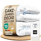 LILENO HOME Premium Bettdecke 200x200 Ganzjahresdecke (90% Daunen / 10% Federn) – Flüsterleise, Anschmiegsame & Wolkenweiche Bettdecke 200x200 Daunen – Made in Germany, Oeko-Tex & 60 °C Waschbar