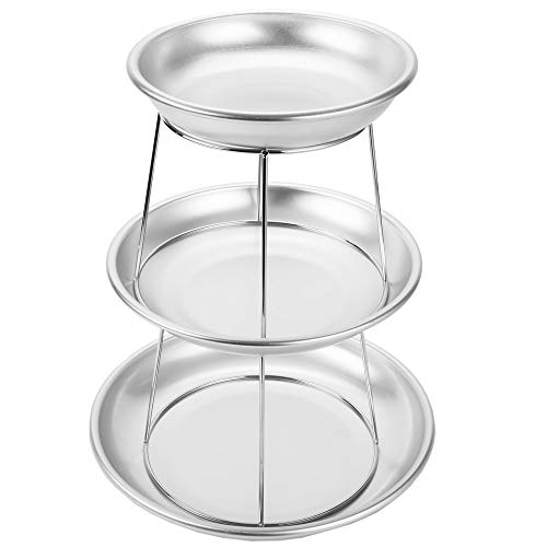 TableTop King 3-Tier Seafood Tower Set with Mini Aluminum Trays and Stand