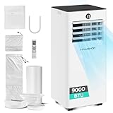 HAUSHOF Aire Acondicionado Portátil 9000 BTU, Climatizador 4 en 1, Silencioso 55 dB, Bajo Consumo, Deshumidificador, Mando a Distancia, Temporizador 24H, para 20-30 m²