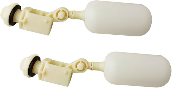 VILLCASE Vannes à Flotteur pour Abreuvoir Ovin et Cheval, Maintien du Niveau D'eau Constant, Bords Lisses et Polis, Plastique Beige, Accessoire pour Bol D'eau, Lot de 2 Pièces - 1