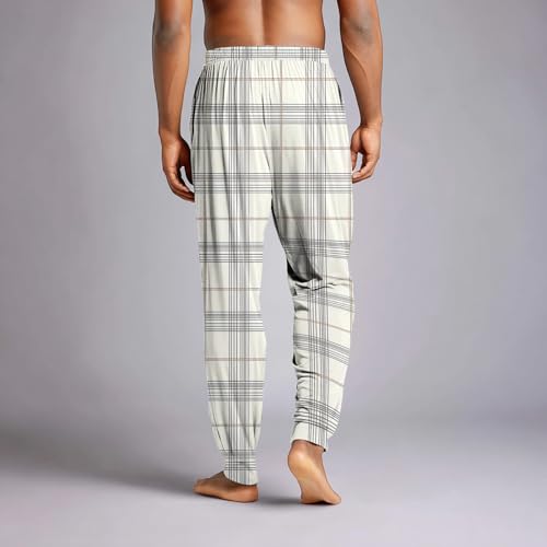 WANZZXCSL Mens Pajama Pants Drawstring Elastic Waist Lightweight Comfy Pants Baggy Casual Wide Leg With Pockets Loungewear4