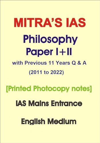 Latest Printed Notes of Mitra's Philosophy For IAS PCS Mains In English [Paperback] Mitra Sir