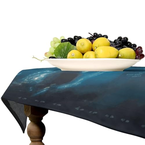 Nappe rectangulaire lourde et décorative au tomber impeccable pour grand dîner - 8