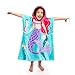 Florica 100% Cotone Ragazzi Ragazze dei Bambini Poncho con Cappuccio Che Nuota Asciugamano da Bagno (Sirena, 60_x_70_cm)
