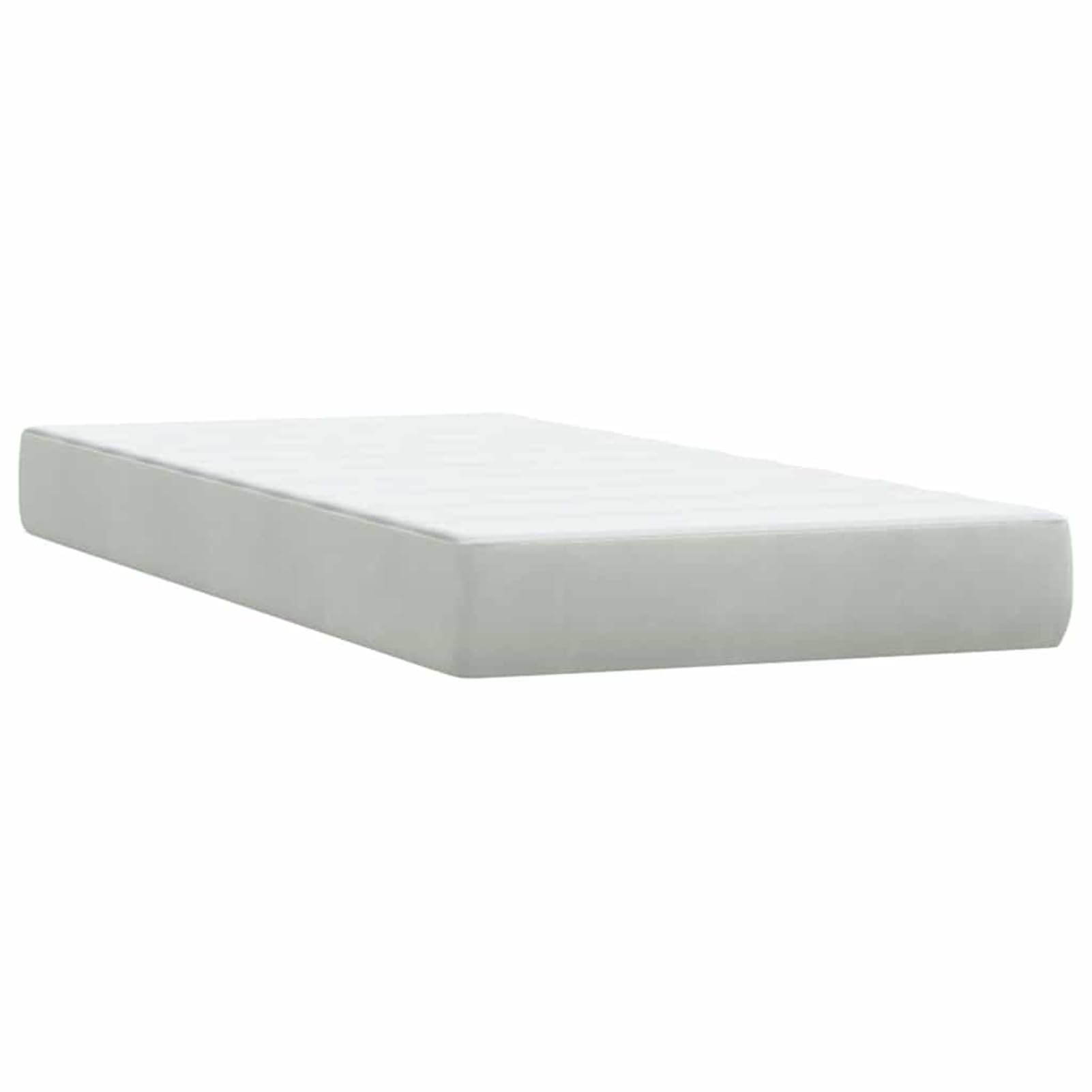 ATOMSTACK MAKER Letto a molle, 80 x 220 cm, con materasso a molle insacchettate e testiera regolabile in altezza, design in velluto grigio chiaro, traspirante, con topper e rete a doghe
