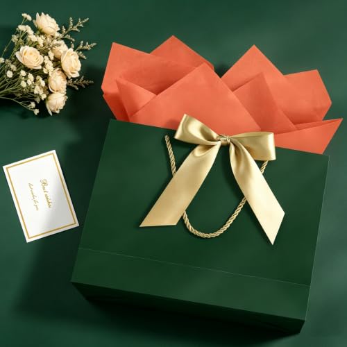 Image of JMANNI Gift Bags with Handles, 13 inch Medium Gift Bags with Tissue Paper
