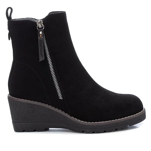 REFRESH - Botín Cierre de Cremallera para Mujer, Color: Negro, Talla: 38
