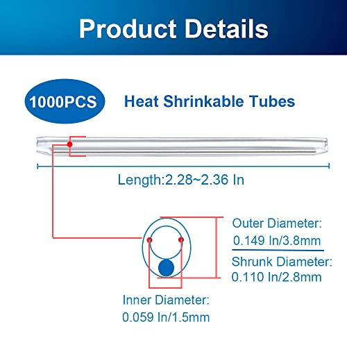 Tubos termocontraíbles de fibra óptica de 60 mm de PE transparente con varilla inoxidable 2