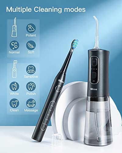 Bitvae-Electric-Toothbrush-with-Water-Flosser-4H-Charge-Maximum-30-Days-Use-5-Modes-Sonic-Electric-Toothbrush-3-Modes-Cordless-Dental-Flosser-Picks-4-Brush-Heads-and-4-Water-Jet-Tips