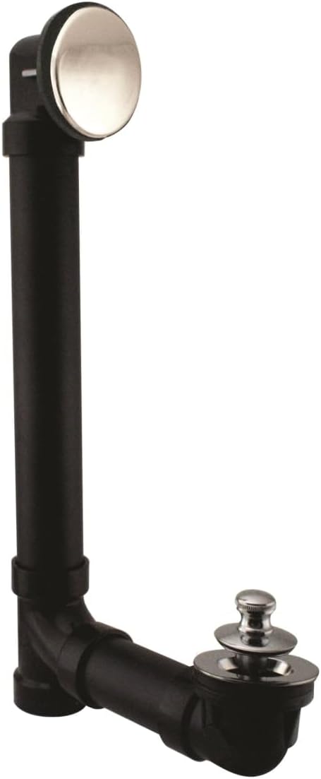 Illusionary 12 & 4 in. Schedule 40 ABS Bath Waste & Overflow with Lift & Turn Bath Drain in Polished Chrome