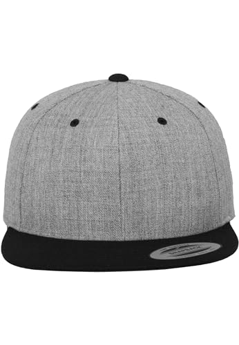 Flexfit Classic Snapback 2-tone, Gorra Elegante De Béisbol Con Forma Y Material Mezcla Lana Hombre, Multicolor (grey/blk), Talla Única