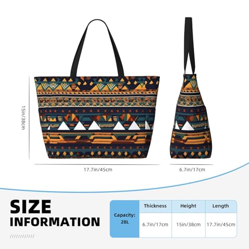 African Ethnic Pattern Large Capacity Foldable Tote Bag Women Beach Tote Bag Handbag Gym Bag Travel Shopping Bag4