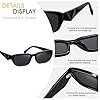 Rectangle Trendy Sunglasses for Women and Men, Square 90s Retro Sun Glasses UV400, Vintage Small Frame Shades CL007