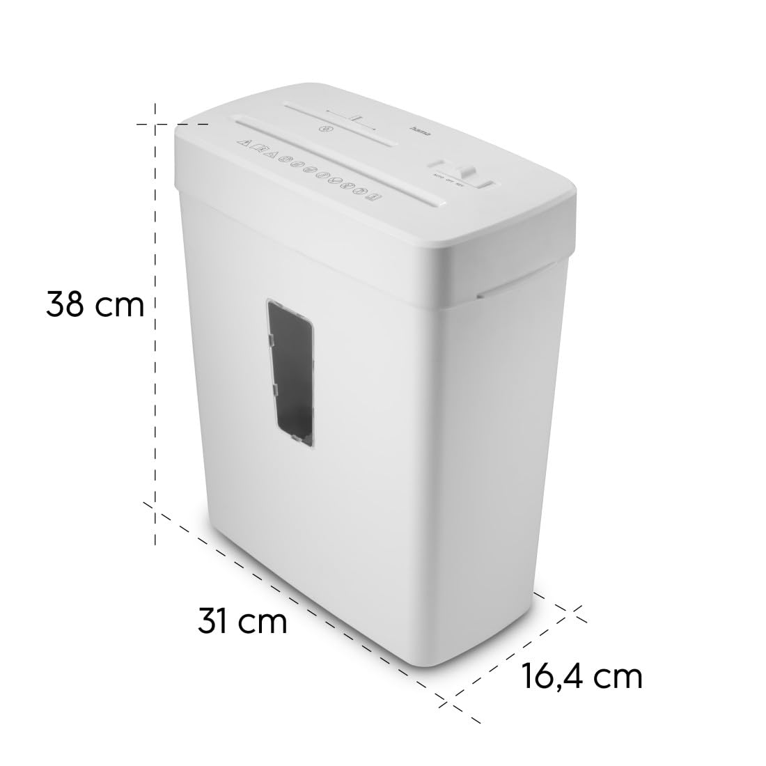 Hama Trituratore Carta Distruggidocumenti Carta DVD Graffette 5 Fogli A4 Lame Acciai Sicurezza Automatica/Off Funzione Ritorno Cestino 13L Sicurezza P5 T2 E2 O1 Bianco