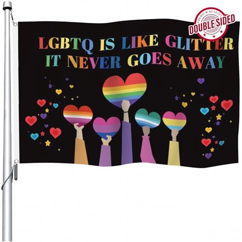 Drapeau LGBTQ double face de qualité supérieure avec œillets solides