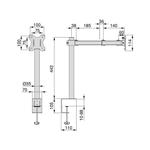 Support ecran pc rotatif et bras orientable inclinable VESA table