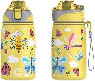Fjbottle Butelka termiczna dla dzieci 400ML - bez wycieków/BPA, butelka termiczna ze stali nierdzewnej do szkoły, przedszkola