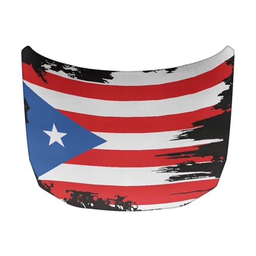 Image of Puerto Rico Flag Car Hood Cover Sunshade Windshield Hood All Season Protection Outdoor Foldable Protective Cover, Universal for Cars