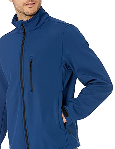Amazon Essentials Men's Water-Resistant Softshell Jacket, Navy, Medium #TOP3