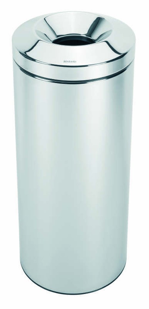 Brabantia FlameGuard Papierkorb Mit Löschring – Feuerfester Mülleimer 30 Liter, Platzsparend & Sicher
