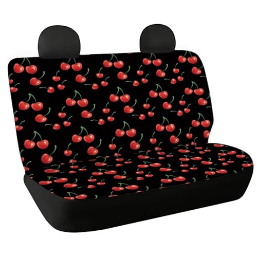 Housse de siège de voiture imprimée cerise confortable et lavable pour SUV et camion