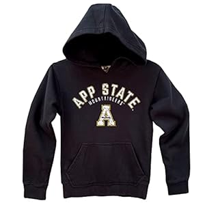 Wes and Willy NCAA Kids Fleece Hoodie,Appalachian State Mountaineers,6,Black