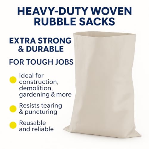 Heavy-Duty Woven Polypropylene Rubble Sacks Bags 36×24 in – Extra Strong (Pack of 10) 2 Heavy-Duty Woven Polypropylene Rubble Sacks Bags 36×24 in – Extra Strong (Pack of 10) - Image 2