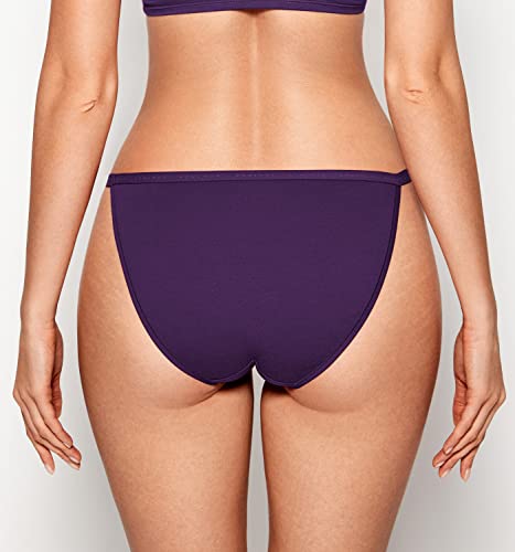 Soulvor Natrelax Women's Underwear Low Rise String Bikini Cotton Panties Low Rise Tagless Stretch Panty 5 Pack Softness Large #TOP2