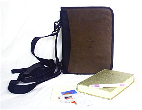 Bible Cover - Bible/Book Zippered Leather Case DLX with Printed