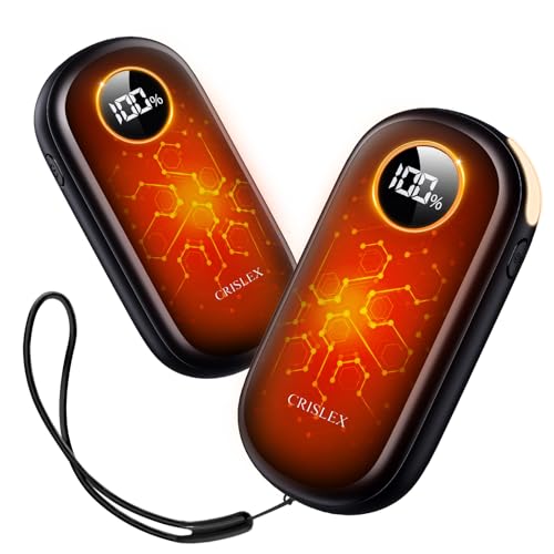 Hand Warmers Rechargeable, Dual-Sided Heating with LED Display, Flashlight, 4 Heating Levels Electric Pocket Heater for Raynauds, Golf, Camping, Hunting, Gifts for Christmas Men Women