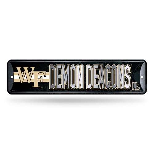 Rico Industries NCAA Wake Forest Demon Deacons Metal Street Sign 4" x 15" Home Décor - Bedroom - Office - Man Cave