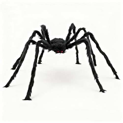 Riesen Rentier Beleuchtet 21 GDLOKFU Halloween Riesiges Spinnen 150cm, Haarige Schwarze Spinne +...